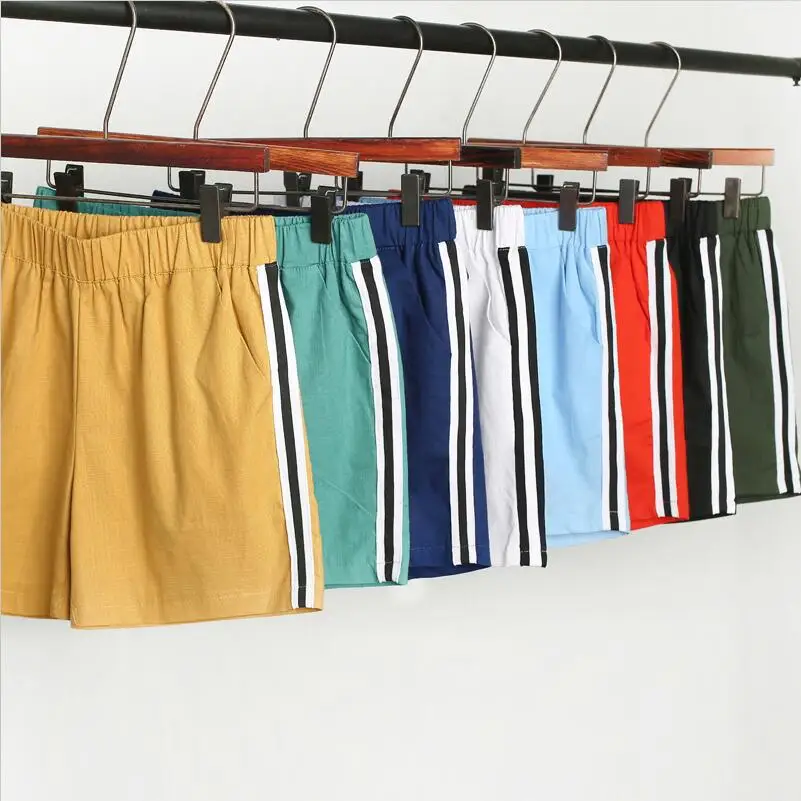 Корейский стиль летние женские хлопковые льняные шорты размера плюс M-7XL короткие