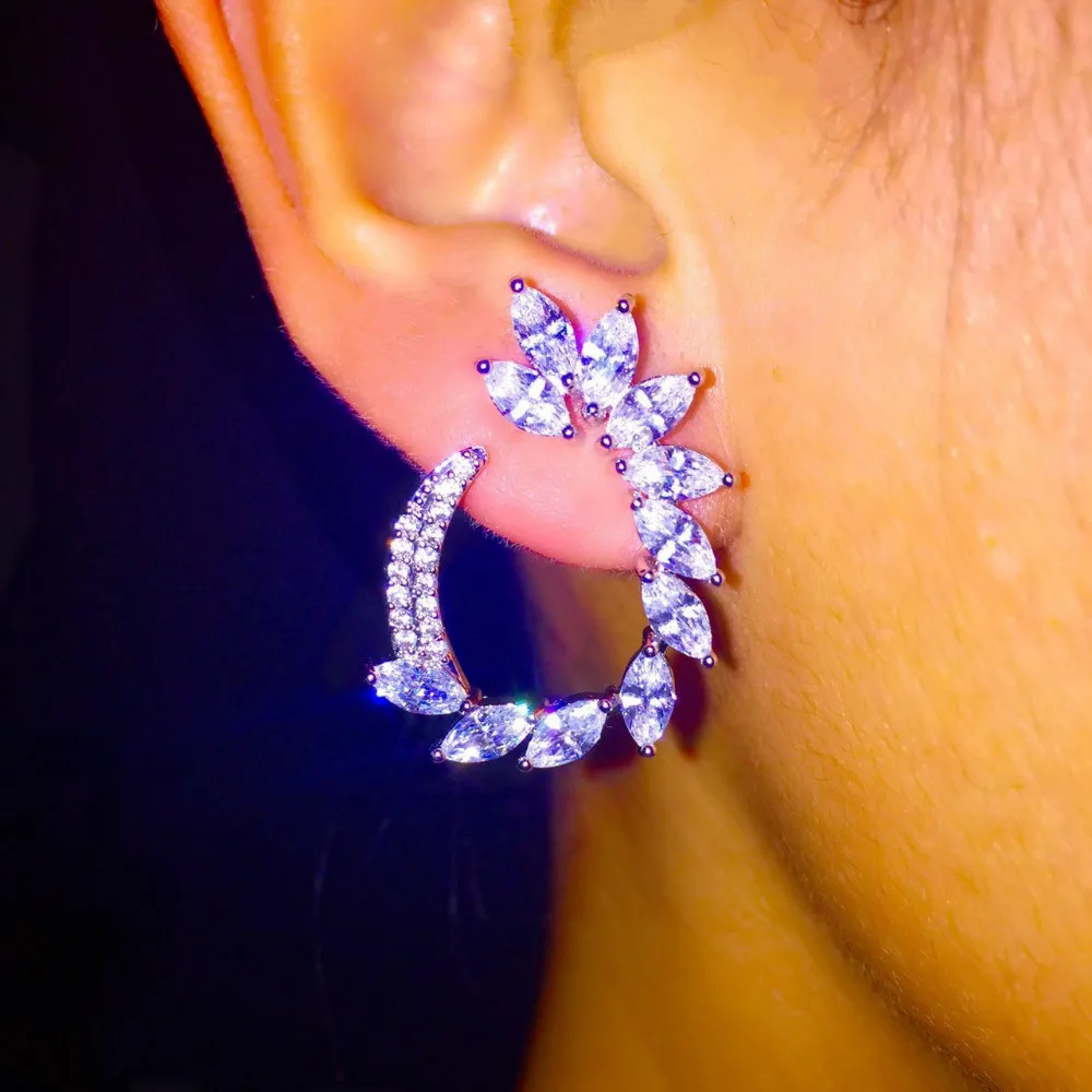 Серьги гвоздики женские медные с фианитом Размер 2 7 * ширина см|fashion stud earrings|stud