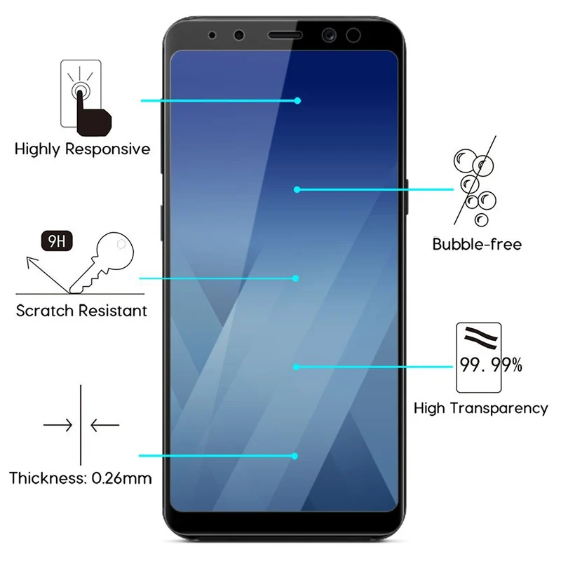 Закаленное стекло с полным покрытием для Samsung Galaxy M10 M20 A6 A8 Plus J8 A7 J2 Core Pro 2018 J5 J7 2017