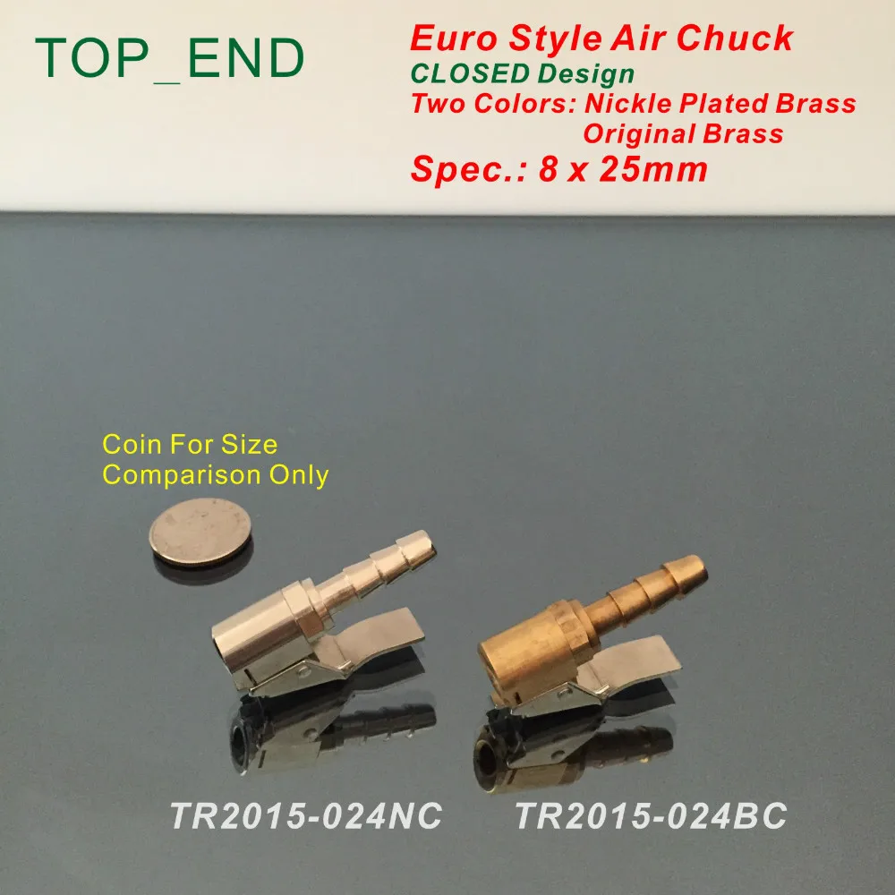 

8x25mm,Closed Design,Nickle Plated Brass,Euro Style Air Chuck,Long Hose Barb,Tire/Tyre Inflator Gauge Fitting,1/4"NPT