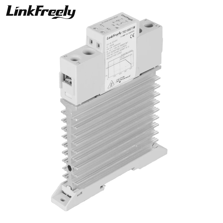Умный теплоотвод TRD1000D15M твердотельные реле Din Rail SSR DC 15A 24 1000 В постоянного тока