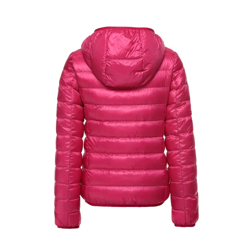 Ультра Легкая зимняя куртка-пуховик Для женщин куртка с капюшоном теплые