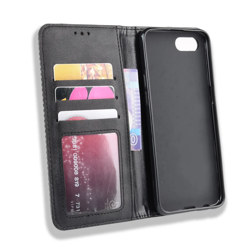 Ретро Тонкий кожаный флип-чехол для OPPO Realme C2 чехол-подставка Магнитная Книга