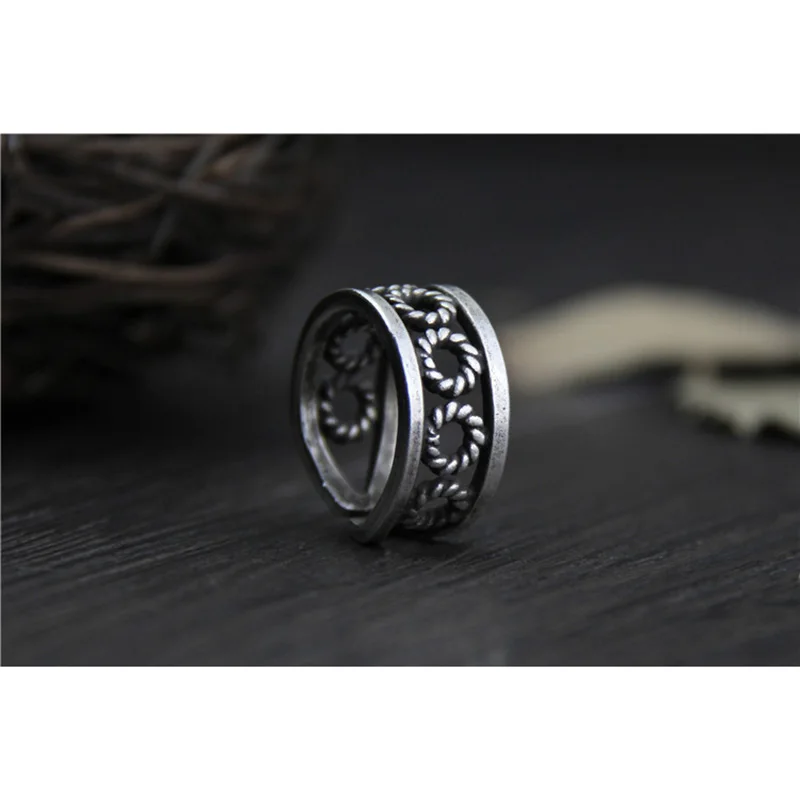 Реальные 925 из стерлингового серебра Для женщин Кольца Прохладный антикварной