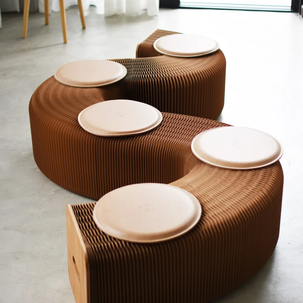Ih бумажный складной Стенд длинная скамейка стул Entryway Footstool обувь с 3 подушки для 1