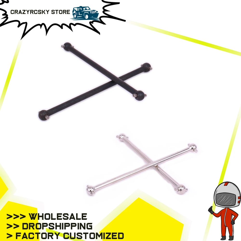 

RCAWD 2PCS Silver Steel Black Iron 81mm Dogbone Drive Shaft For 1/10 Fs Racing Big Foot Monster Truck Driven Shaft Part