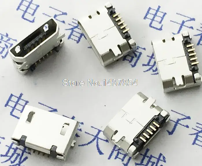 Новинка 100 шт./лот Micro USB Type B Женский 5Pin разъем SMT Jack Разъем Порт печатной