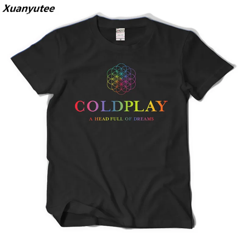 Xuanyutee Голова Full Of Dreams Coldplay рок вентилятор Футболка Homme 3D принтом хлопковые хип хоп