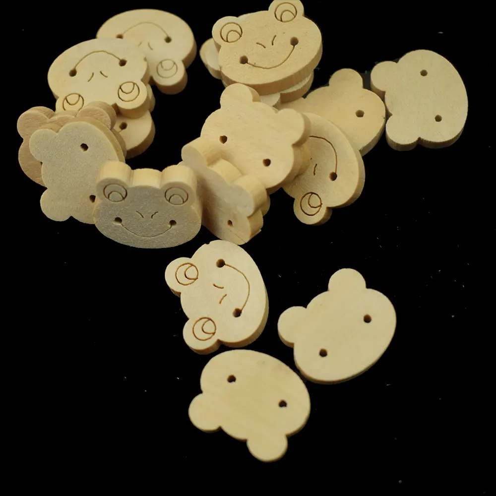 100PC Round Natural Wooden Buttons Patterns Woodwork Sewing Button DIY Garment Scrapbooking Accessories Wood | Дом и сад