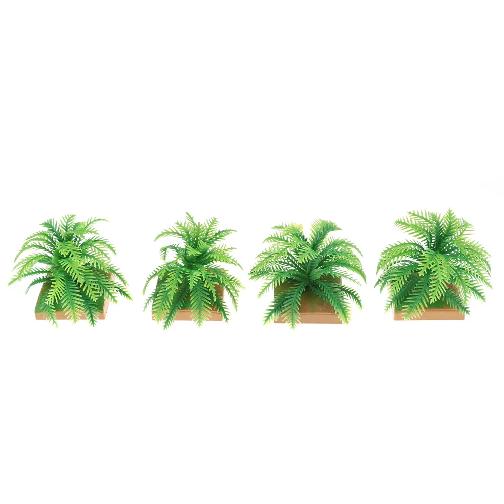 

2PCS Architectural Model Miniature Plant Model Simulation Imitative Tree Shrub+Base Pedestal For Sand Table Building 8.5*5.5CM