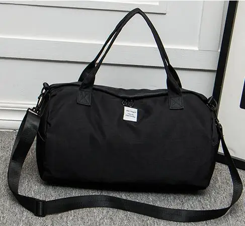 Large Black Однотонные спортивные сумки для спортзала, для улицы, водонепроницаемые, портативные, для тренировок, сумка через плечо, для мужчин и женщин, для путешествий, сумка для йоги, спортивные сумки - Цвет: Large Black