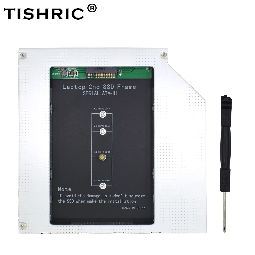 Адаптер TISHRIC для жесткого диска DVD HDD 2 5 чехол ноутбука m.2 M2 NGFF SSD 2nd Caddy 12 7 мм SATA 3 0