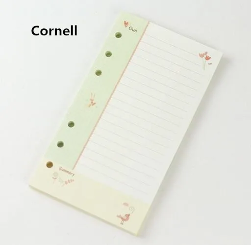Cornel 45 листов, каваи А5, А6, бумага для заправки, блокнот, спиральная папка, индекс, внутренние страницы, ежемесячный недельный ежедневник - Цвет: Cornel