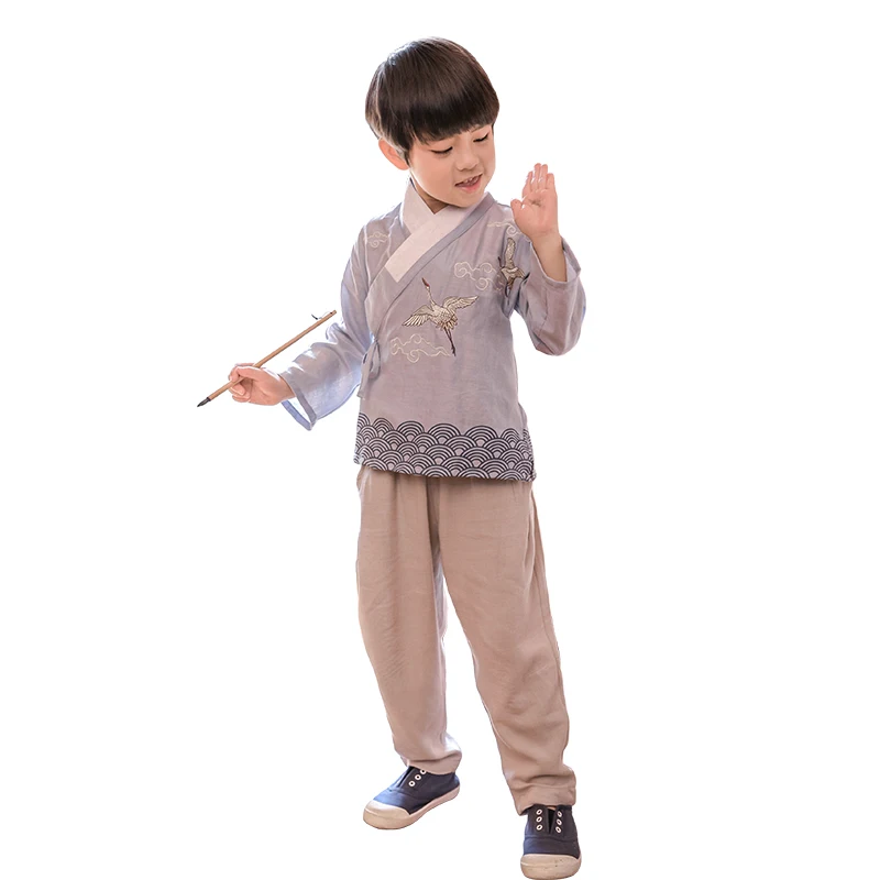 Китайский Hanfu Одежда для мальчиков в китайском стиле для детей, костюм для китайского народного Костюмы Летняя Детская древний Феи в Корейском стиле династии Тан Цин Hanfu DQS1433