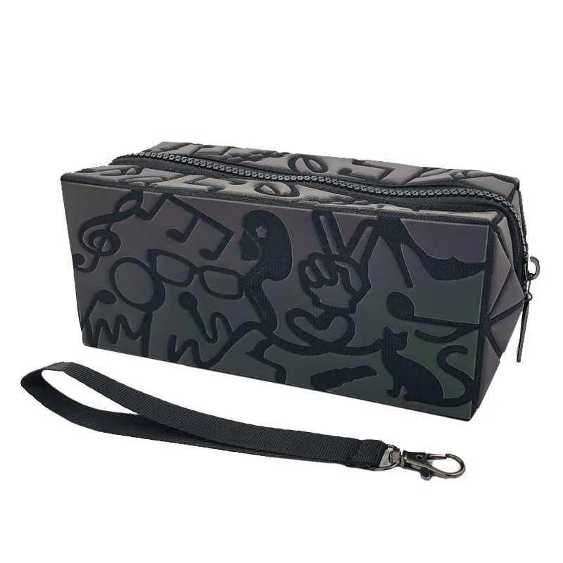 Светящаяся косметичка для женщин Геометрическая сумка Органайзер девочек