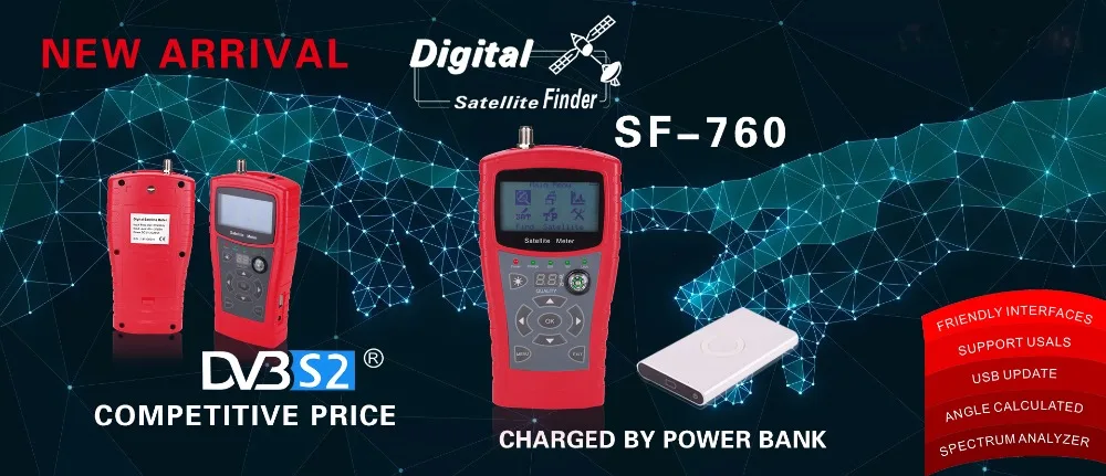 SF 760 спутниковый искатель Поддержка DVB S S2 без аккумулятора внутри s power bank SF760 710