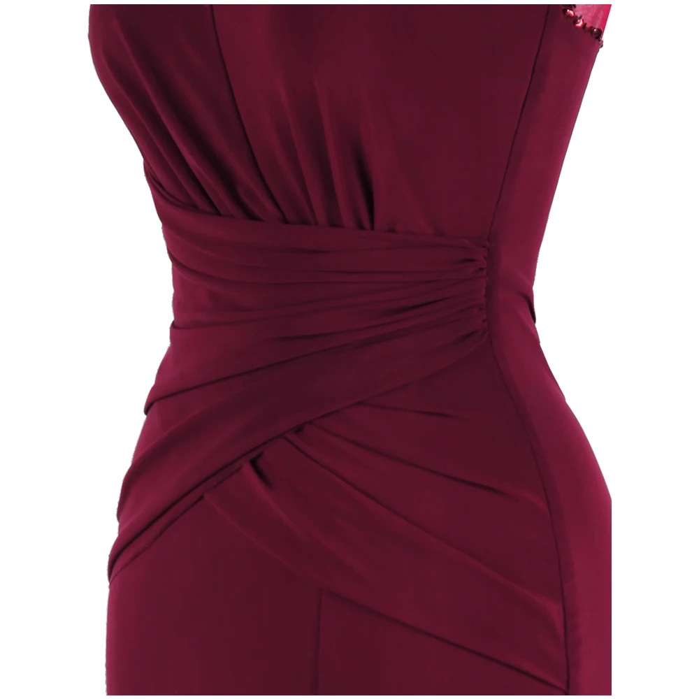 Angel fashions женские вечерние платья с круглым вырезом бусинами и баской длинные