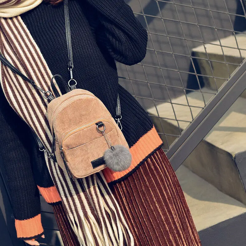 Мини-рюкзак для маленьких девочек школьная сумка на плечо вельветовые дорожные