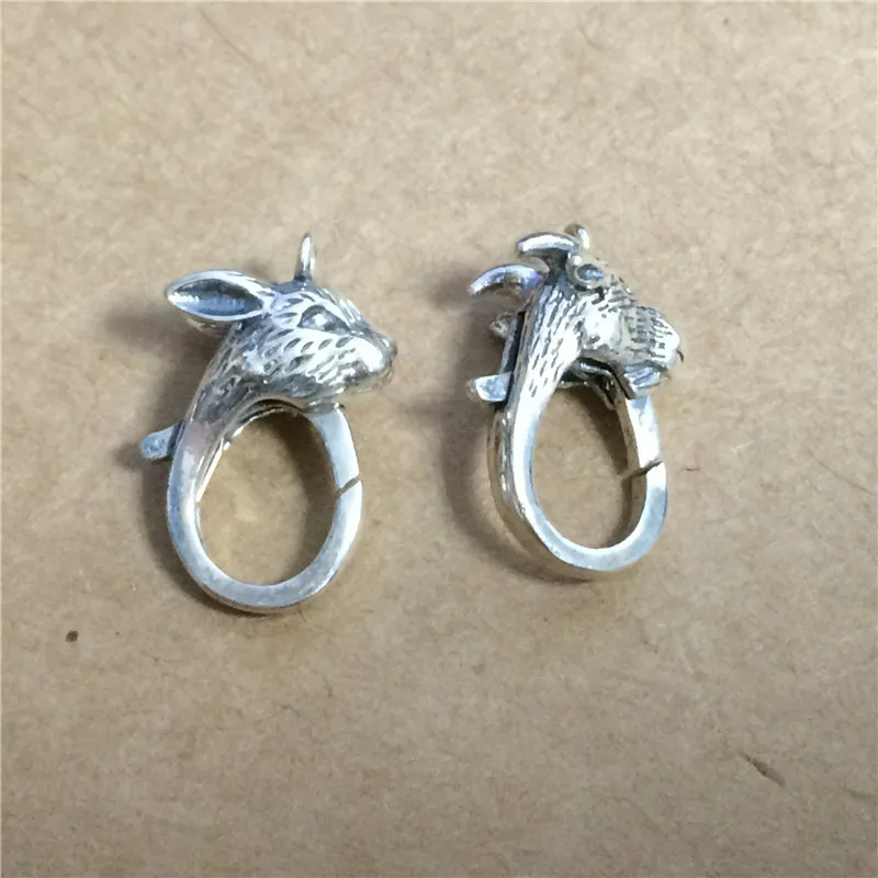 Женская серебряная застежка-карабин в виде животного китайская фотография