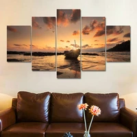 artryst modern frames for paintings canvas cuadros home decor art 5 panel boat sunset seascape wall printed modular pictures
