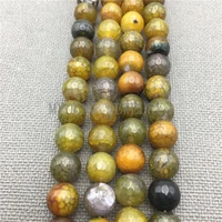 my0202 faceted yellow dragon vein fire stone beads dragon crackled beads for jewelry making