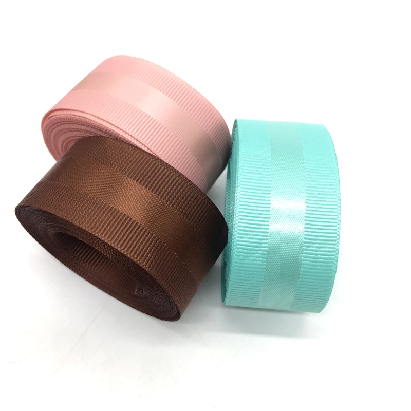 5 ярдов 1 дюйм (25 мм) Ленты для свадебного украшения Grosgrain края сатиновая