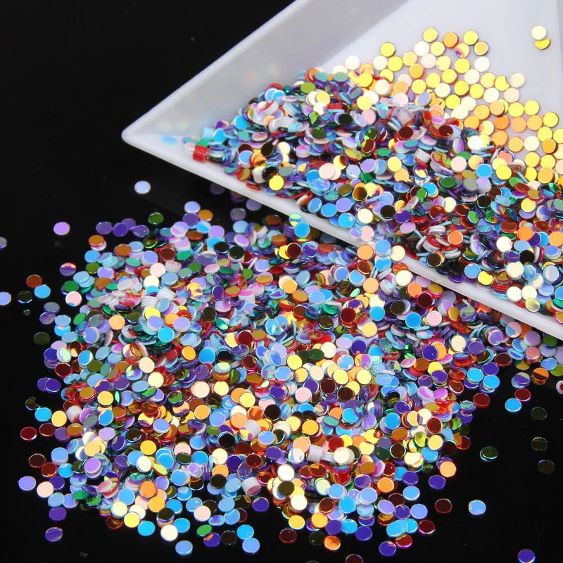 10 г/шт. цветные акриловые круглые Блестки для ногтей пудра блестки 3D сделай сам