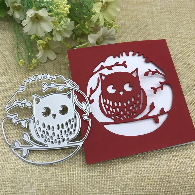 

Branch owl lace Metal Cutting Dies Stencils For DIY Scrapbooking Decorative Embossing Handcraft Die Cutting Template