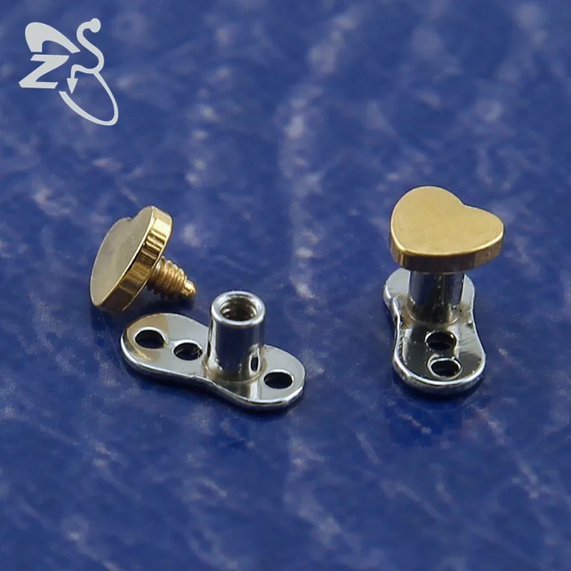 Милое желтое маленькое сердце Кожный Якорь хирургическая стальная внутренняя