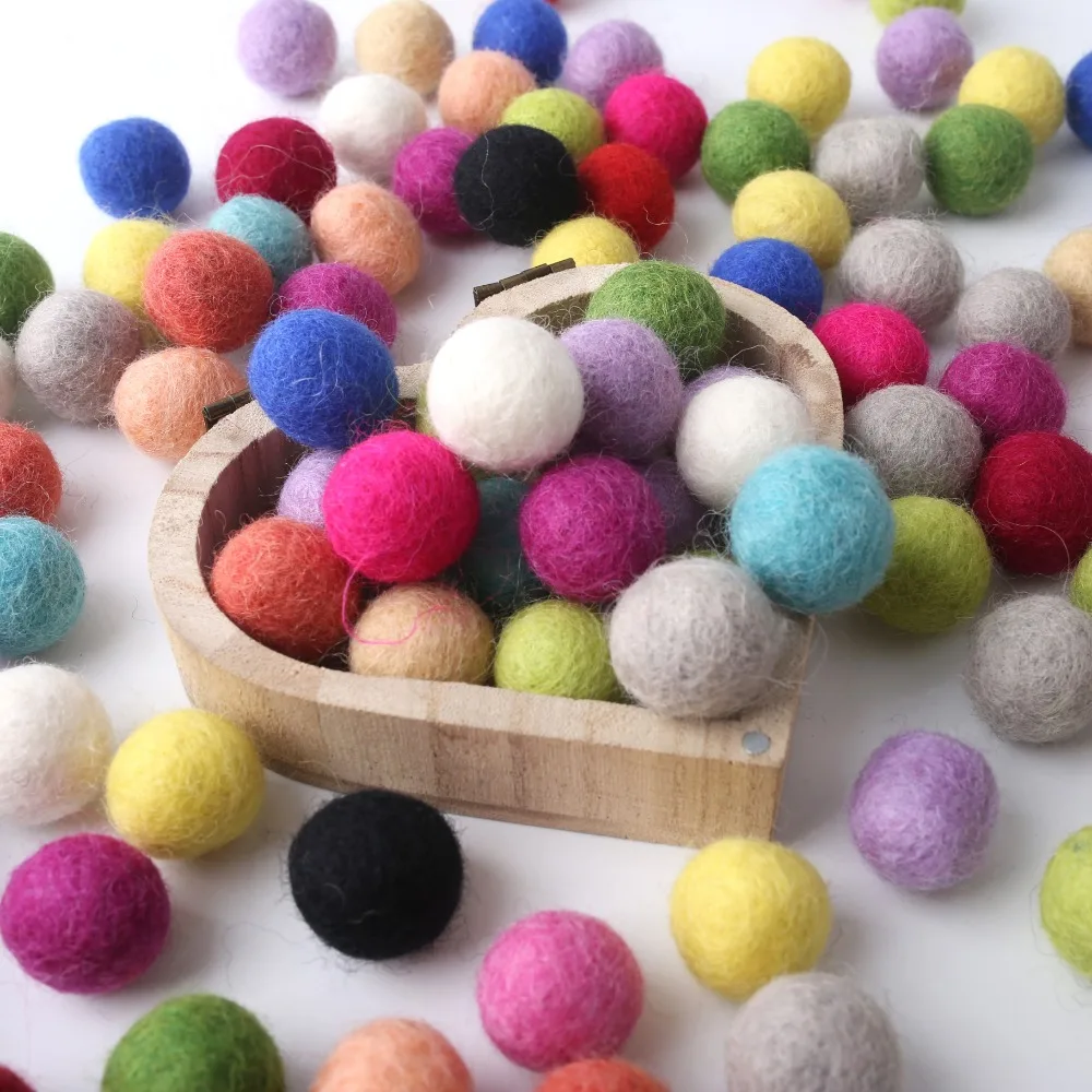 20 шт. мм Рождественский Шарик из шерстяного войлока шерсти Pom Poms Безопасный и