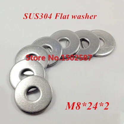 

100 Pieces M8*24*2 Thick DIN 9021 Flat Washer A2-70 Stainless Steel SS304