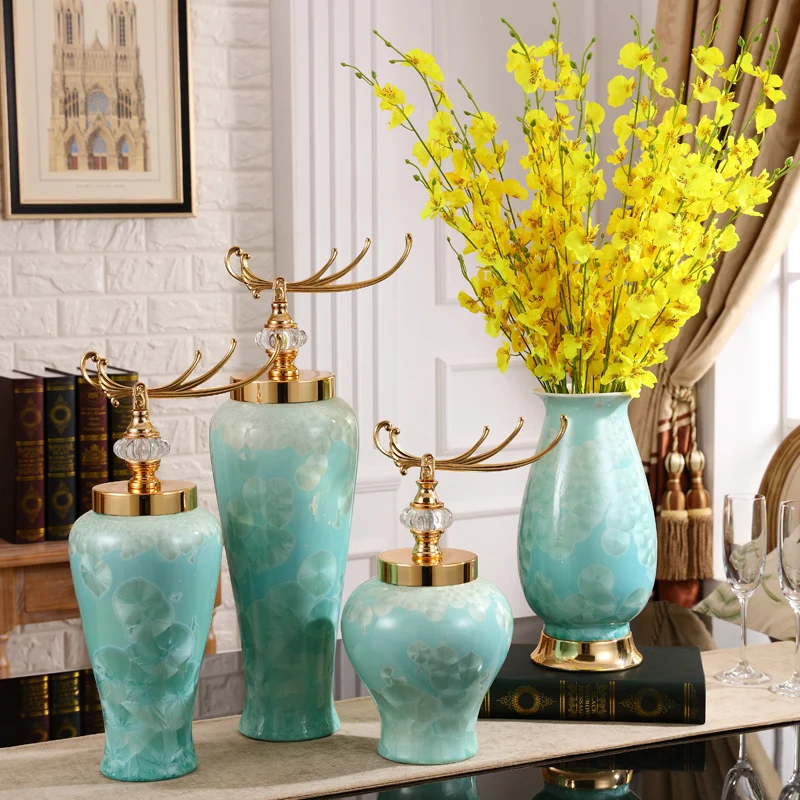 Современная роскошная ваза в стиле ретро керамические украшения поделки