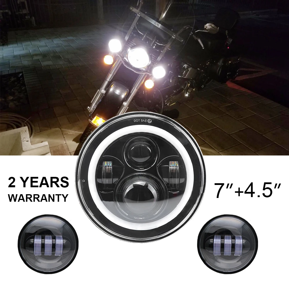 7 &quotкруглые светодиодные фары с янтарным Hi/Lo лучом + 4 5&quot Противотуманные для 5 75