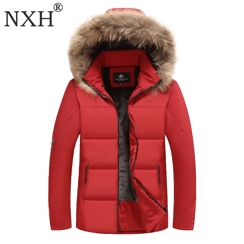 Мужское зимнее меховое пальто NXH теплая парка большого размера 9XL с подкладкой на