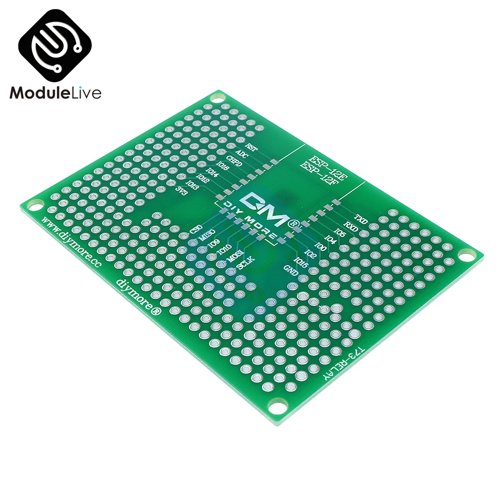 Двухсторонняя макетная плата для Arduino 5x7 см 50x70 мм реле ESP8266 Wi Fi ESP 12E ESP32