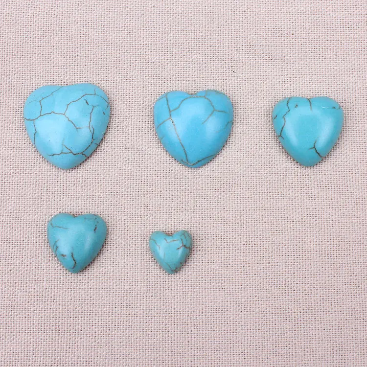 10 шт./лот 10/14/16/18/20 мм синие натуральные камни Howlite в форме сердца без отверстий