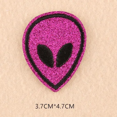 1pcs Space Universe UFO parches Embroidered Iron on Patches for Clothing DIY Motif Stripes Clothes Stickers The aliens Badges - Цвет: ZU03-8