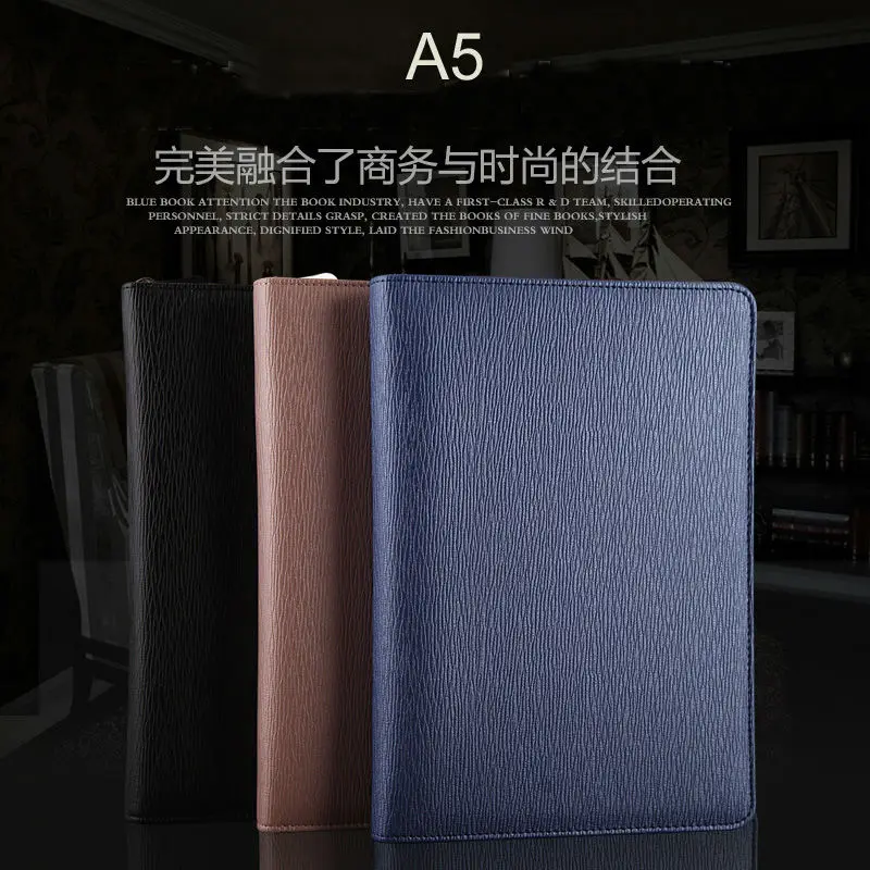 A5 25K Оригинальный модный кожаный дорожный журнал на молнии ежедневник