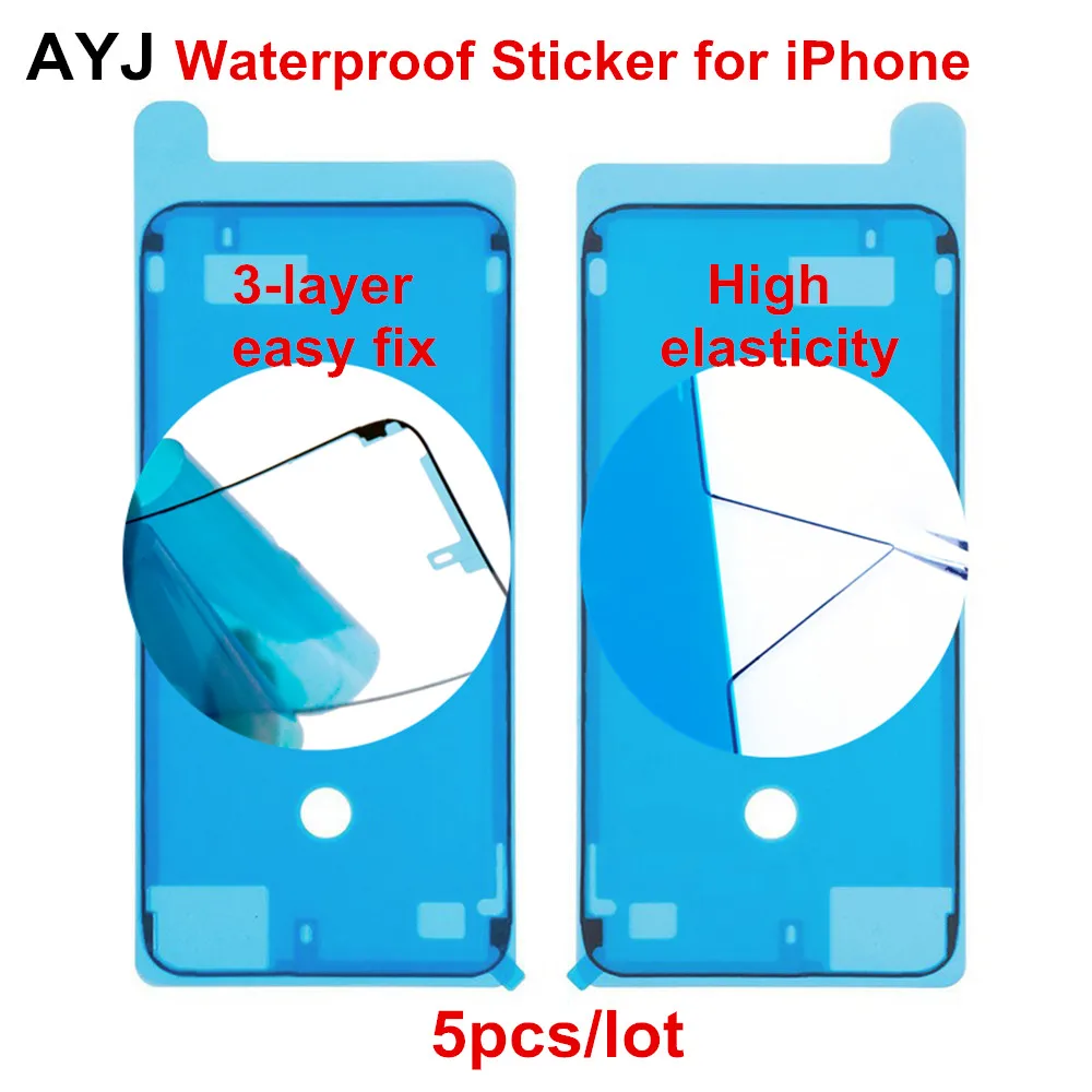 AYJ 5 шт. 3 слойная водонепроницаемая наклейка для iPhone 7 8 Plus X XS Max XR рамка ЖК дисплея м