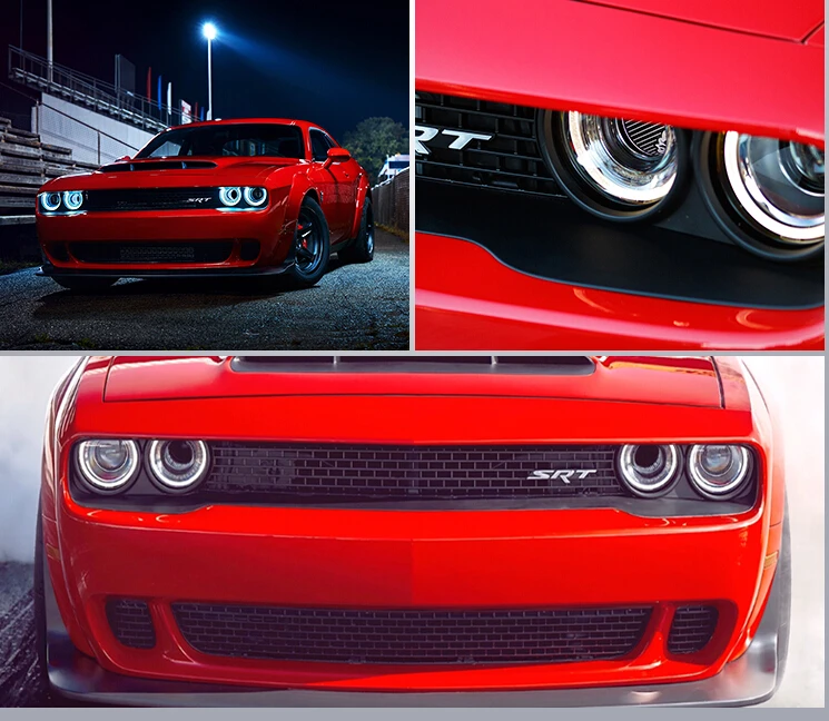 Горячие новые продукты светодиодный налобный фонарь для 2009- и- Dodge Challenger фара светодиодный ангел демон глаза