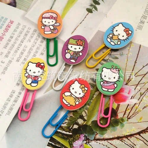 T office supplies KT cartoon cat wood / wooden color paper clip wholesale AZ | Канцтовары для офиса и дома