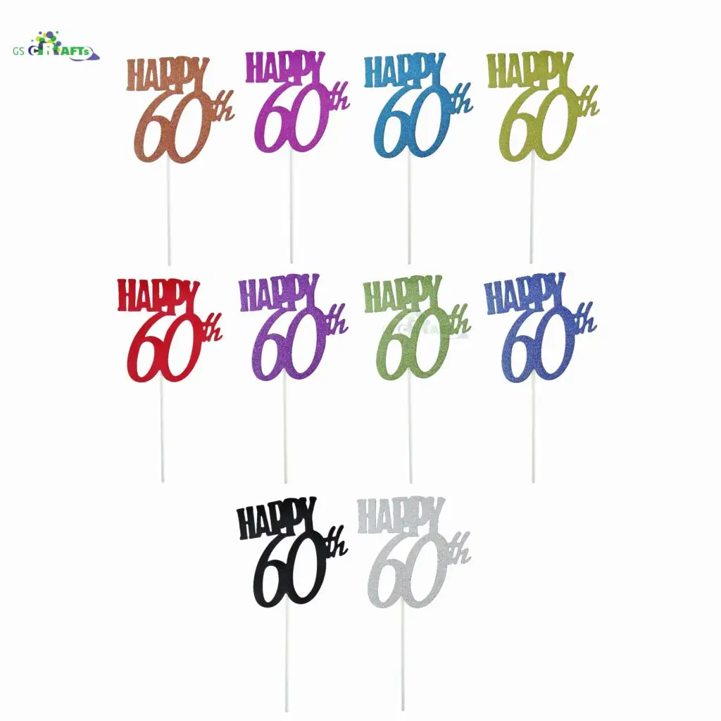 Украшение для торта 30/40/50/60-летия с блестками | Дом и сад
