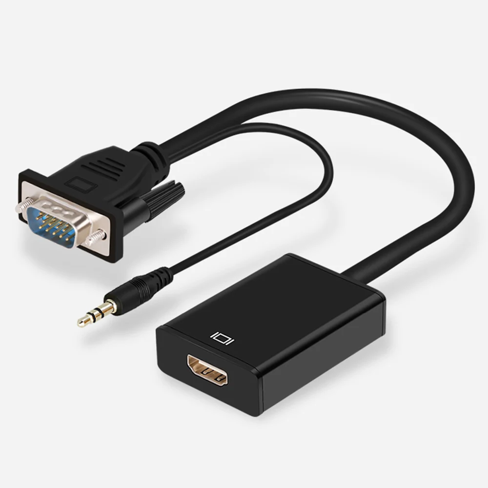 Высокое разрешение 1080 HD VGA папа к HDMI Женский адаптер кабель конвертер с аудио