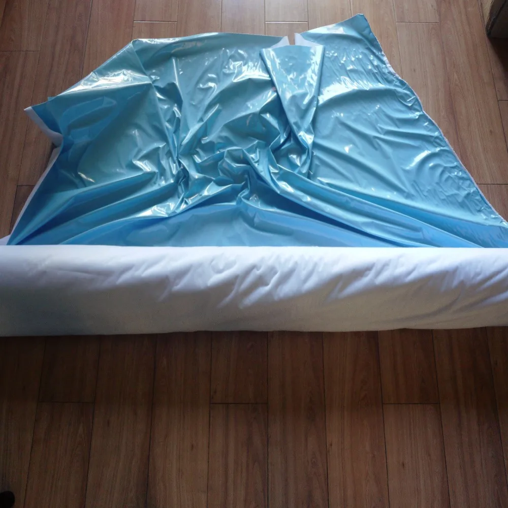 ABDL блестящий ПВХ винил Pleather Готический Фетиш Pitch blue By The Yard blue PU