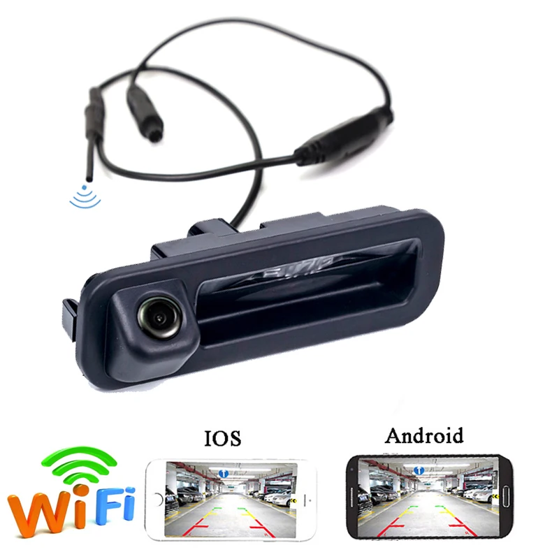 Приложение wifi Автомобильная камера заднего вида Беспроводная для Ford Focus 2012 2013 для Focus 2 Focus 3 камера с ручкой багажника с питанием для Android IOS