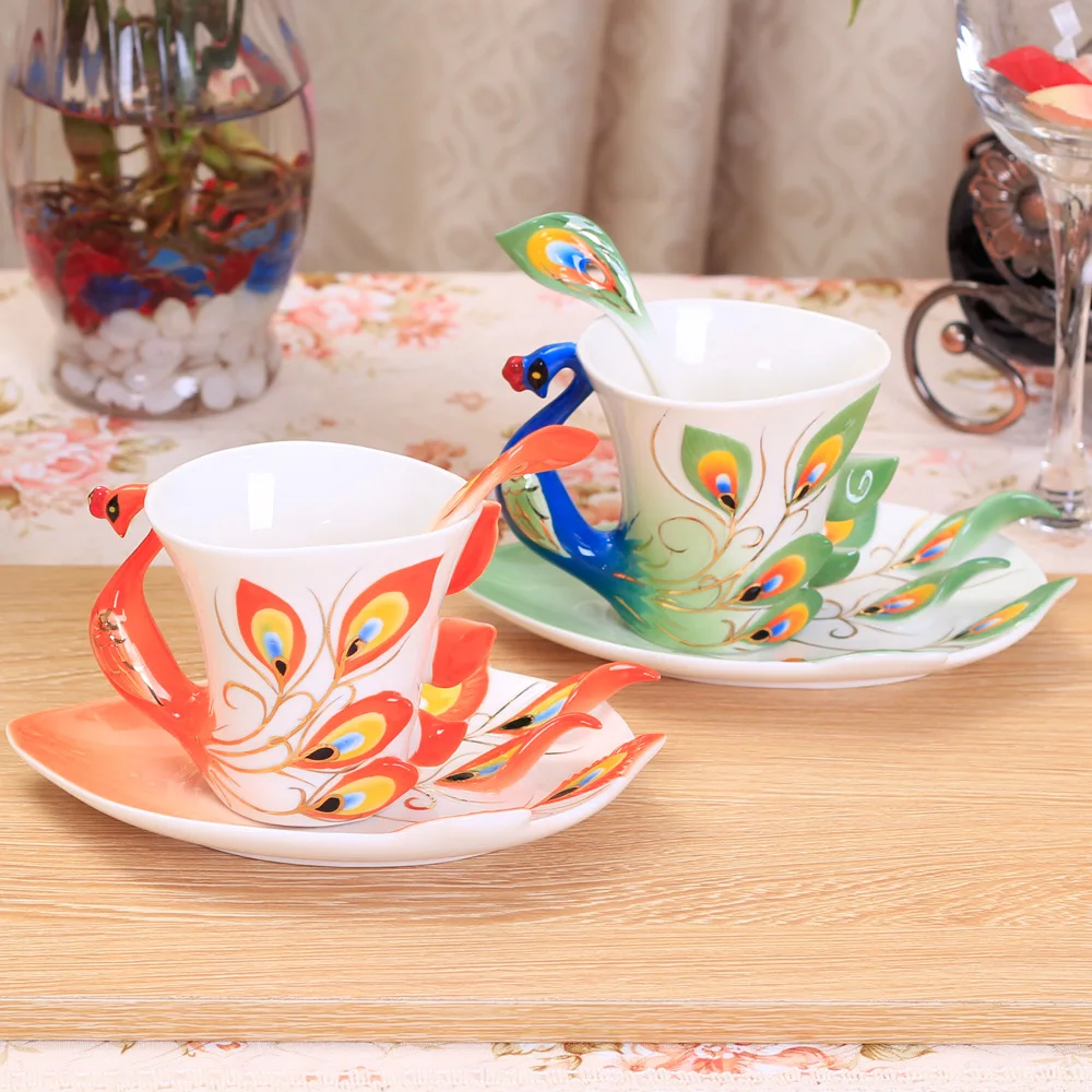 Friends blessing coffee cup set ceramic bone china European creative English afternoon tea red | Дом и сад