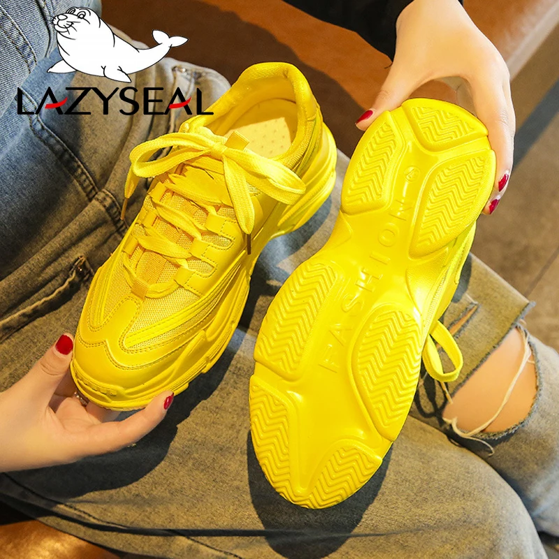 Женские сетчатые полусапожки LazySeal дышащие кроссовки на платформе с украшением в