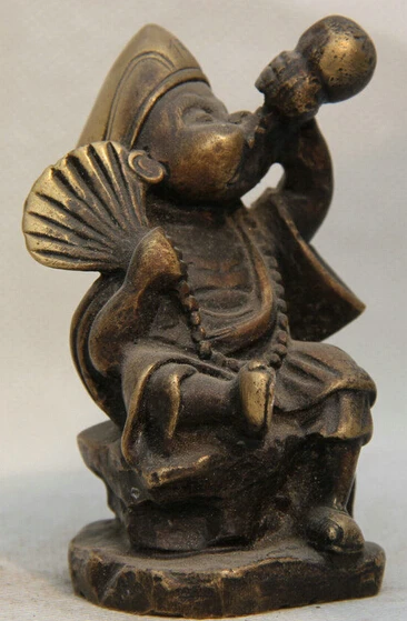 SCY 207 @ g + 4 &quotСтарый китайский буддийский из бронзы сидение Ji Gong Mad Monk Buddha immortal Fan