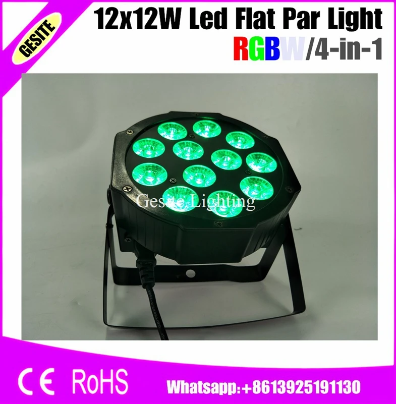 8 шт. 12 Вт Светодиодная лампа с бусинами 12x12 led Par огни RGBW 4в1 плоский par dmx512