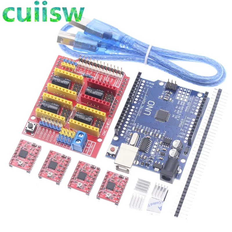 V3.0 гравер ЧПУ щит + плата Драйвер шагового двигателя A4988 для UNO R3 Arduino|Драйвер